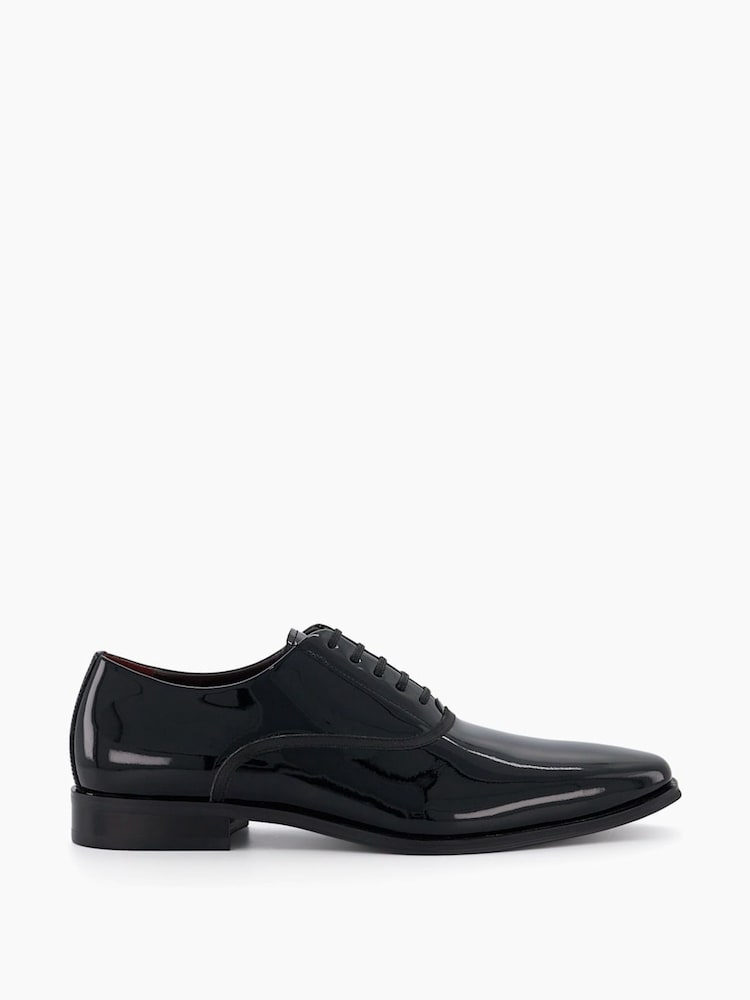 Dune London Black Wide Fit Swallow Patent Oxford Shoes - Image 2 of 6