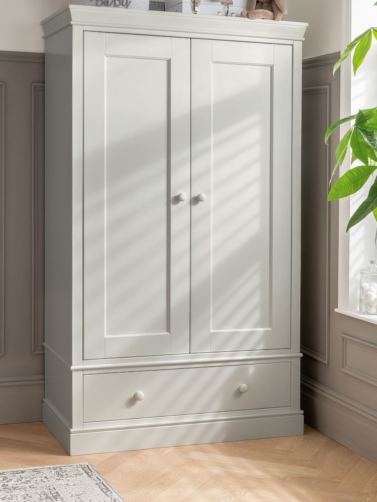 Mamas & Papas Grey Kids Oxford Wardrobe - Image 1 of 6