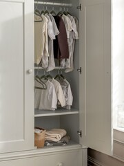 Mamas & Papas Grey Kids Oxford Wardrobe - Image 2 of 6