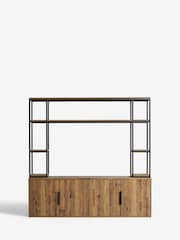 Dark Bronx Oak Effect Shelving Sideboard TV Unit - Image 3 of 8