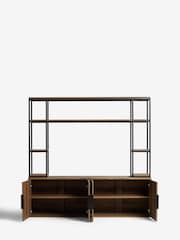Dark Bronx Oak Effect Shelving Sideboard TV Unit - Image 4 of 8