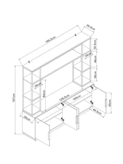 Dark Bronx Oak Effect Shelving Sideboard TV Unit - Image 8 of 8