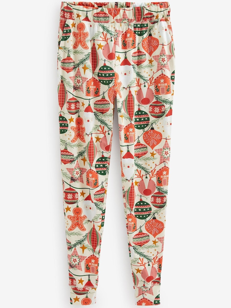 Orange Christmas Baubles Cotton Long Sleeve Pyjamas - Image 8 of 8 Orange Christmas Baubles Cotton Long Sleeve Pyjamas - Image 8 of 8