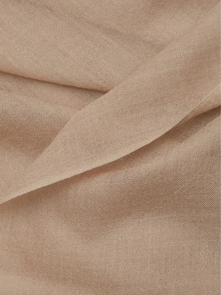 Reiss Biscuit Heidi Wool-Cashmere Lightweight Scarf - Image 3 of 4