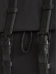 Reiss Black Bellingham Backpack Multi Pocket Nylon Backpack - Image 10 of 10
