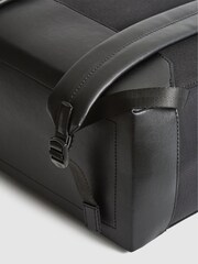 Reiss Black Bellingham Backpack Multi Pocket Nylon Backpack - Image 6 of 10