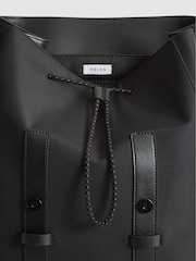 Reiss Black Bellingham Backpack Multi Pocket Nylon Backpack - Image 7 of 10