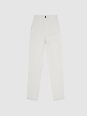 Reiss White Erin Cotton Tapered Trousers - Image 2 of 6