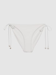 Reiss White Ripley Side Tie Bikini Bottoms - Image 2 of 5