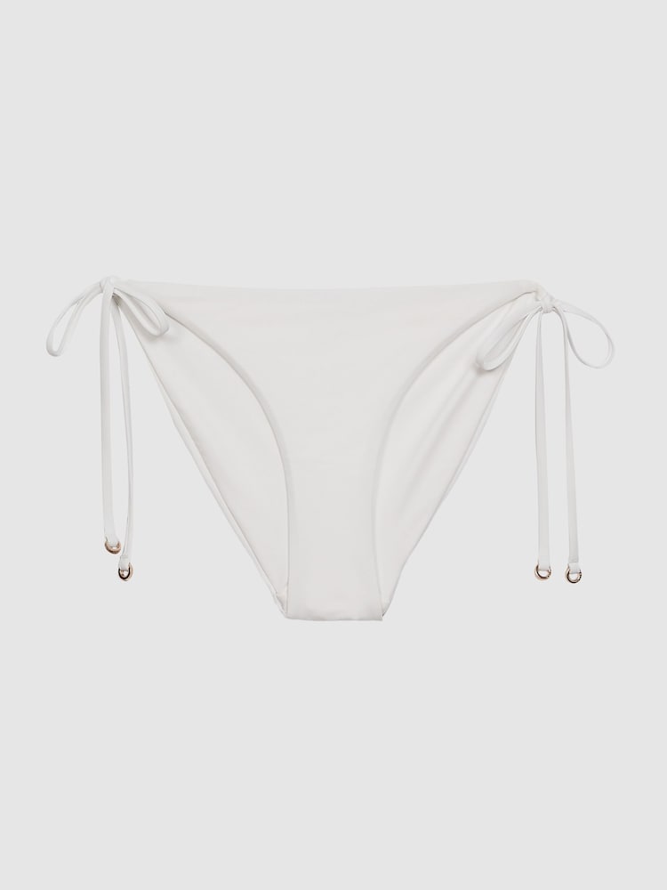 Reiss White Ripley Side Tie Bikini Bottoms - Image 2 of 5