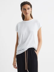 Reiss White Tereza Cotton-Jersey Crew Neck T-Shirt - Image 1 of 6