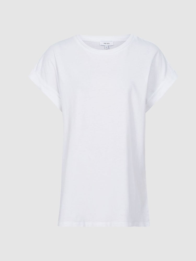 Reiss White Tereza Cotton-Jersey Crew Neck T-Shirt - Image 2 of 6