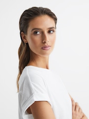 Reiss White Tereza Cotton-Jersey Crew Neck T-Shirt - Image 4 of 6