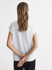 Reiss White Tereza Cotton-Jersey Crew Neck T-Shirt - Image 5 of 6