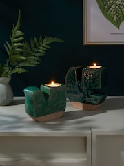 Green Scandi Bird Tea Light Holders - Image 2 of 5