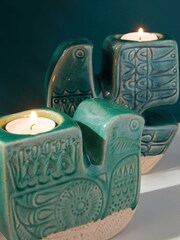 Green Scandi Bird Tea Light Holders - Image 3 of 5