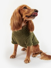 Barbour® Olive Green Green Teddy Fleece Borg Dog Jumper - Image 1 of 9