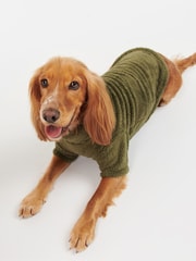 Barbour® Olive Green Green Teddy Fleece Borg Dog Jumper - Image 2 of 9