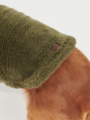 Barbour® Olive Green Green Teddy Fleece Borg Dog Jumper - Image 4 of 9