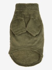 Barbour® Olive Green Green Teddy Fleece Borg Dog Jumper - Image 6 of 9