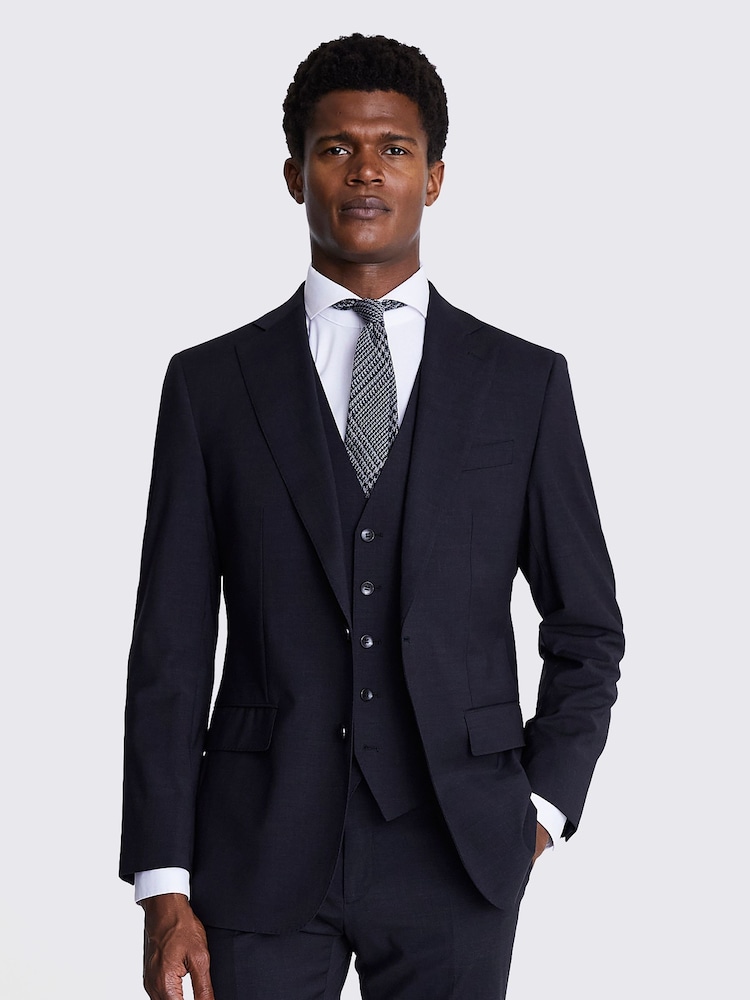 MOSS Charcoal Grey Tailored Fit Performance Suit Jacket - Image 1 of 8