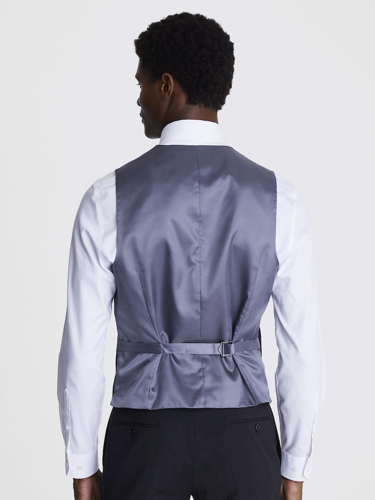 MOSS Charcoal Grey Tailored Fit Performance Suit Waistcoat - Image 3 of 4