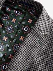 Brown Dogtooth Slim Fit Nova Fides Wool Blend Formal Jacket - Image 10 of 13