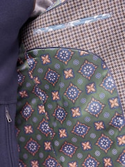 Brown Dogtooth Slim Fit Nova Fides Wool Blend Formal Jacket - Image 11 of 13
