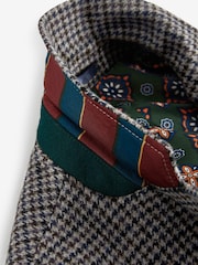 Brown Dogtooth Slim Fit Nova Fides Wool Blend Formal Jacket - Image 9 of 13