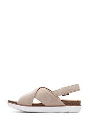 Clarks Sand Suede Elayne Cross Sandals - Image 2 of 7