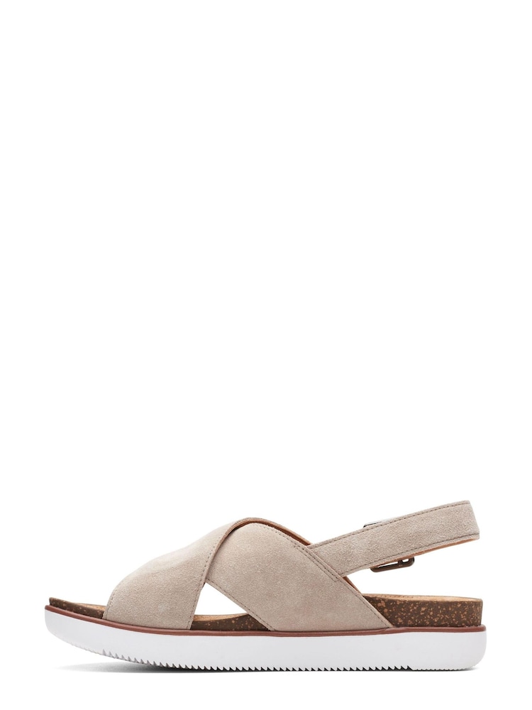Clarks Sand Suede Elayne Cross Sandals - Image 2 of 7
