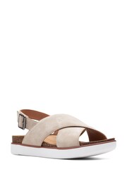 Clarks Sand Suede Elayne Cross Sandals - Image 3 of 7