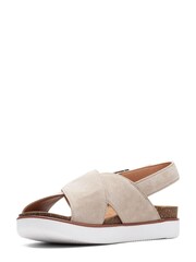 Clarks Sand Suede Elayne Cross Sandals - Image 4 of 7