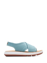 Clarks Turquoise Blue Knit Jemsa Dash Sandals - Image 1 of 7
