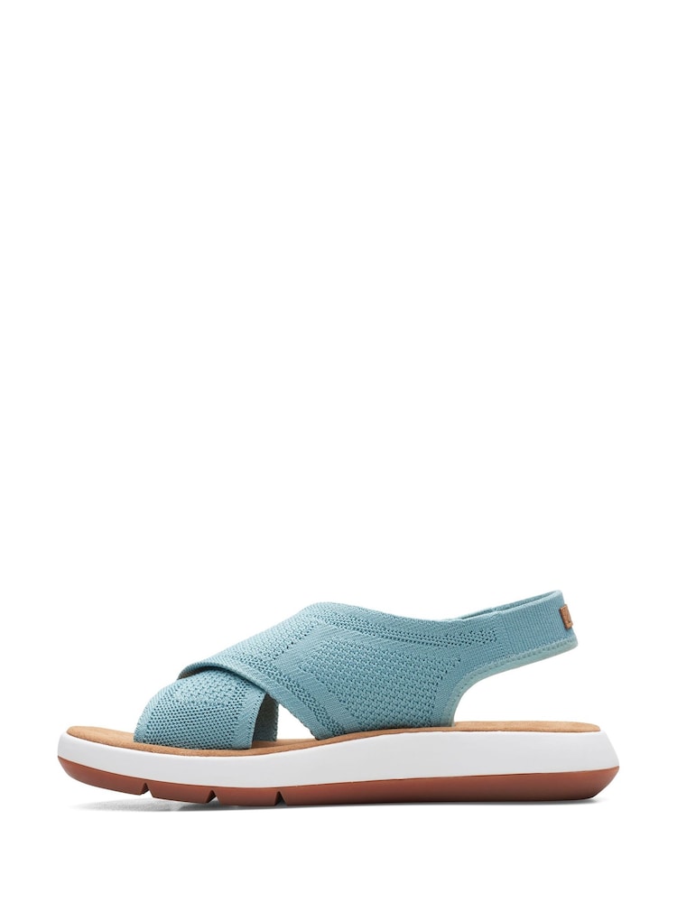 Clarks Turquoise Blue Knit Jemsa Dash Sandals - Image 2 of 7