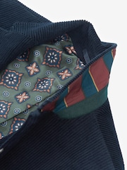 Navy Blue Slim Fit Corduroy Formal Jacket - Image 10 of 13