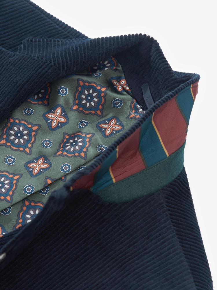 Bleu marine - Slim Fit (Slim Fit) - Velours côtelé texturé Blazer - Image 10 of 13
