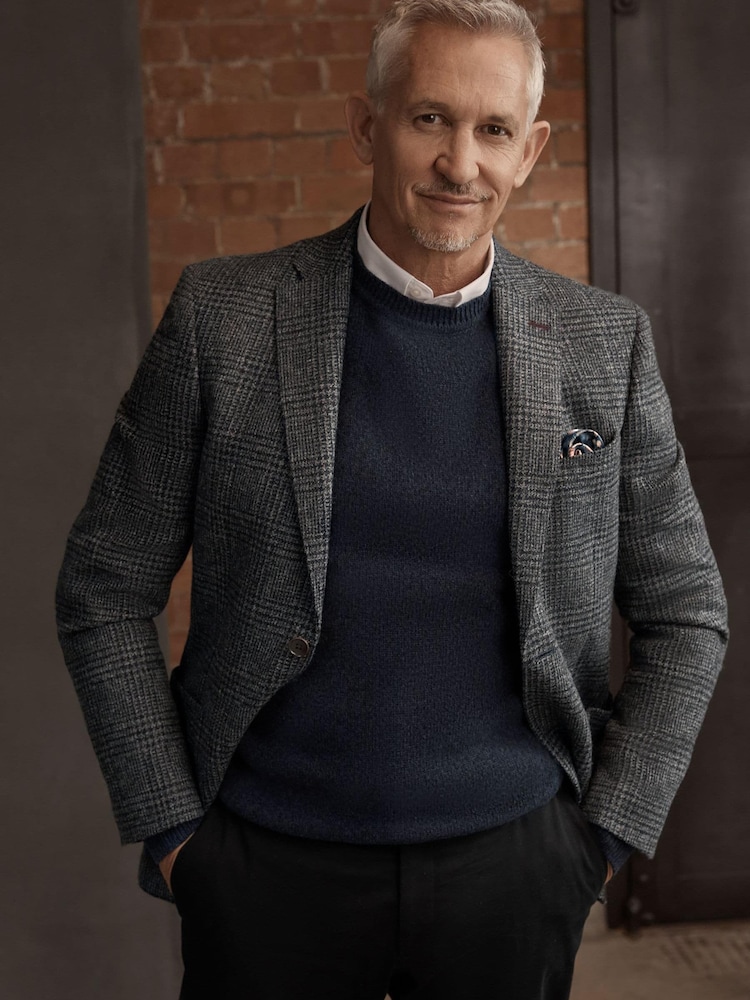 Charcoal Grey Check Signature Moons British Wool Rich Blazer - Image 1 of 13