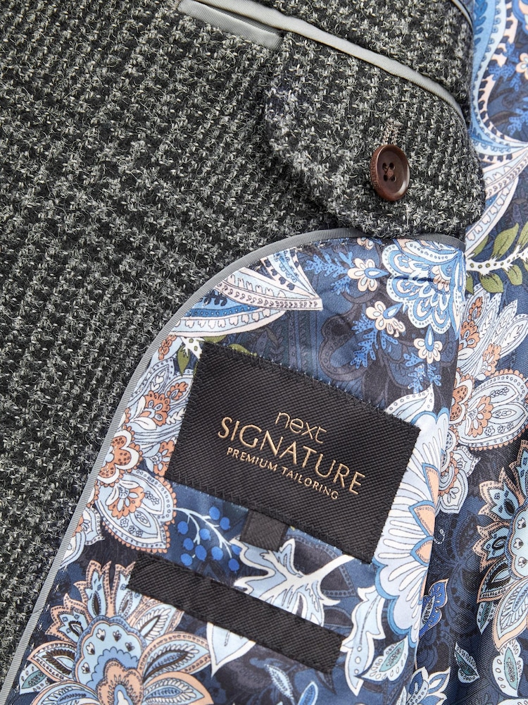 Charcoal Grey Check Signature Moons British Wool Rich Blazer - Image 10 of 13