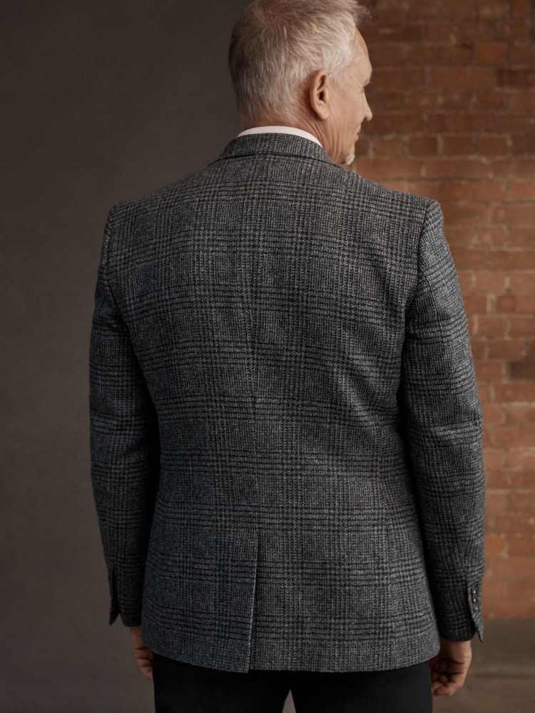 Charcoal Grey Check Signature Moons British Wool Rich Blazer - Image 3 of 13
