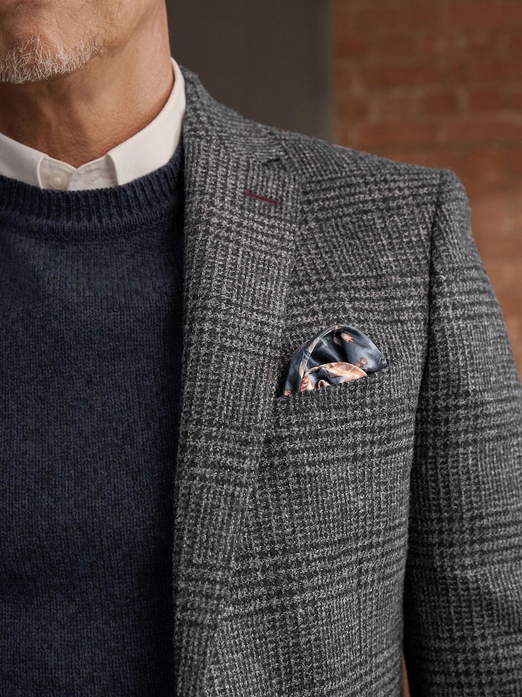 Charcoal Grey Check Signature Moons British Wool Rich Blazer - Image 4 of 13