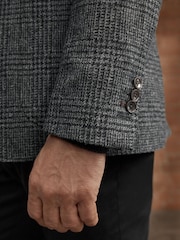 Charcoal Grey Check Signature Moons British Wool Rich Blazer - Image 6 of 13