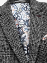 Charcoal Grey Check Signature Moons British Wool Rich Blazer - Image 8 of 13