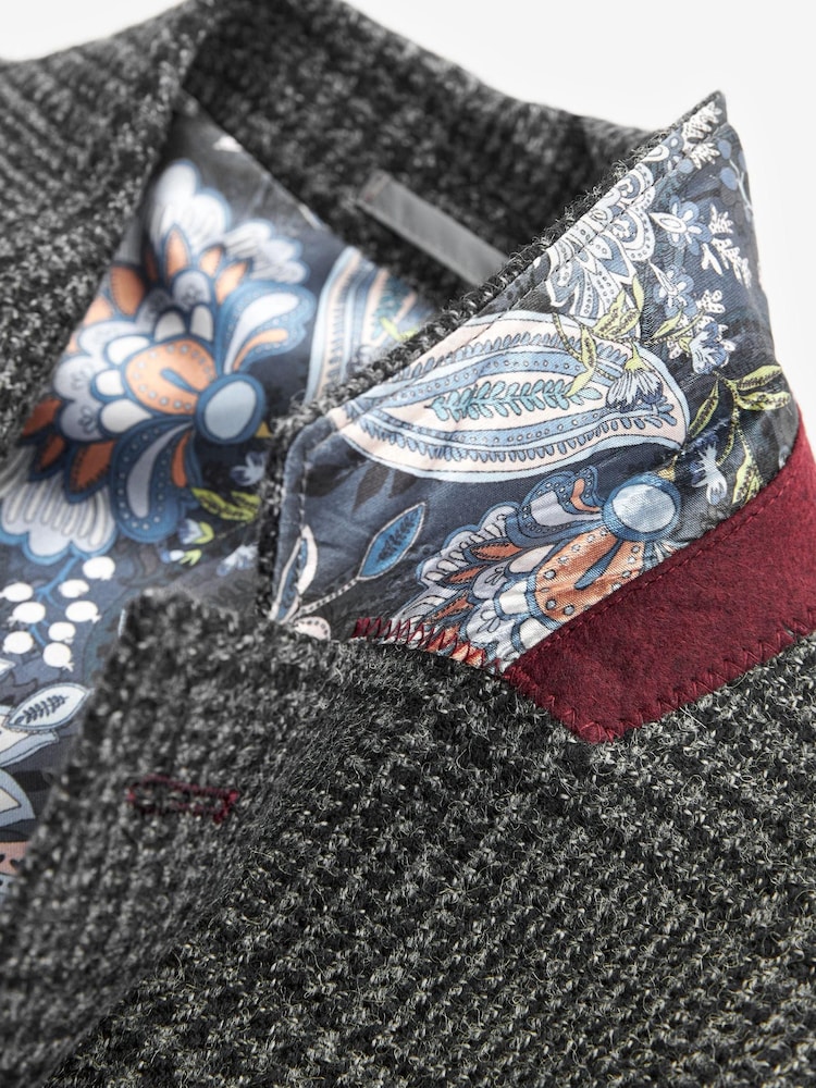 Charcoal Grey Check Signature Moons British Wool Rich Blazer - Image 9 of 13