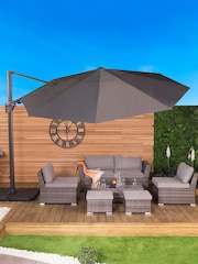 Charles Bentley Grey 3.5m Premium Cantilever Garden Umbrella - Image 2 of 5