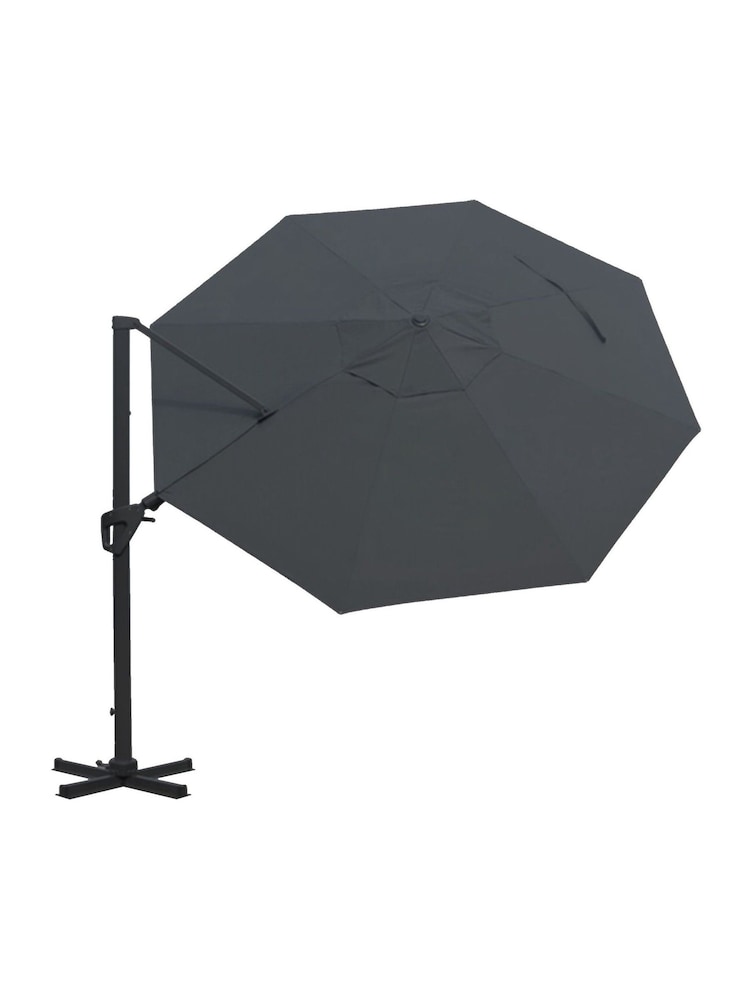 Charles Bentley Grey 3.5m Premium Cantilever Garden Umbrella - Image 5 of 5