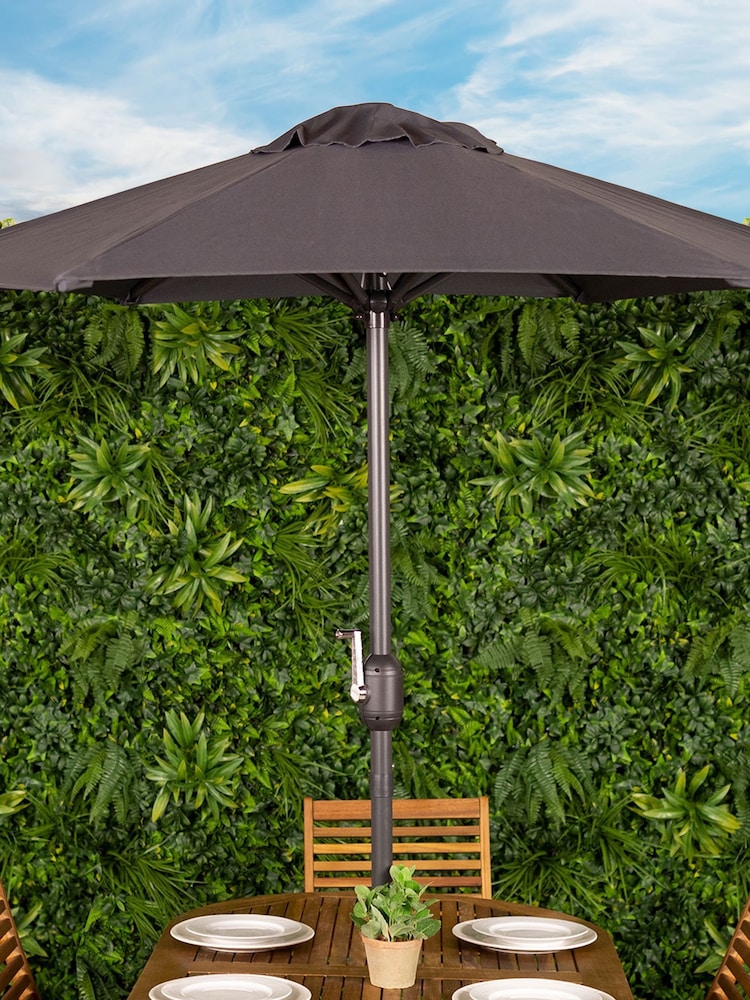 Charles Bentley Grey 2m Patio Market Garden Umbrella - Image 1 of 6