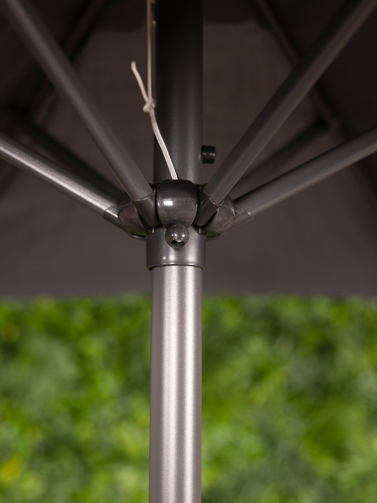 Charles Bentley Grey 2m Patio Market Garden Umbrella - Image 2 of 6