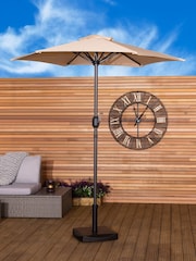 Charles Bentley Beige 2m Garden Patio Market Umbrella - Image 1 of 3
