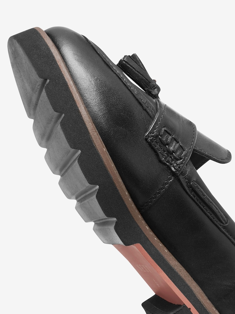 Black Forever Comfort® Leather Tassel Chunky Loafer Shoes - Image 5 of 5
